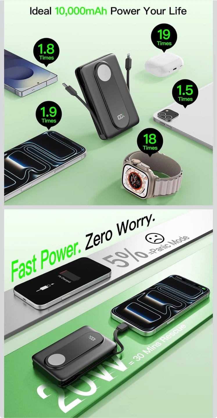 10,000mAh Magnetic Portable Charger - photo 2