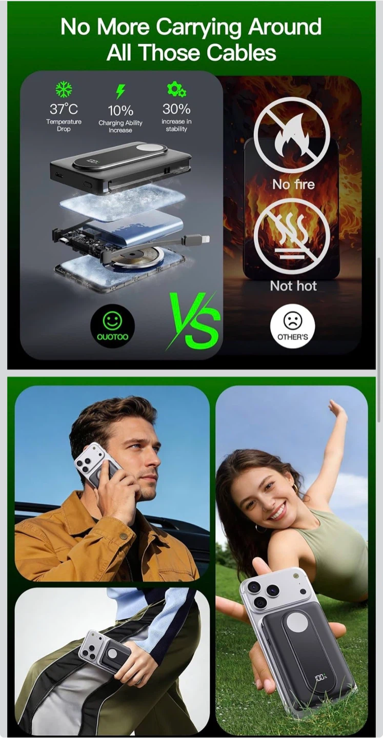 10,000mAh Magnetic Portable Charger - photo 3