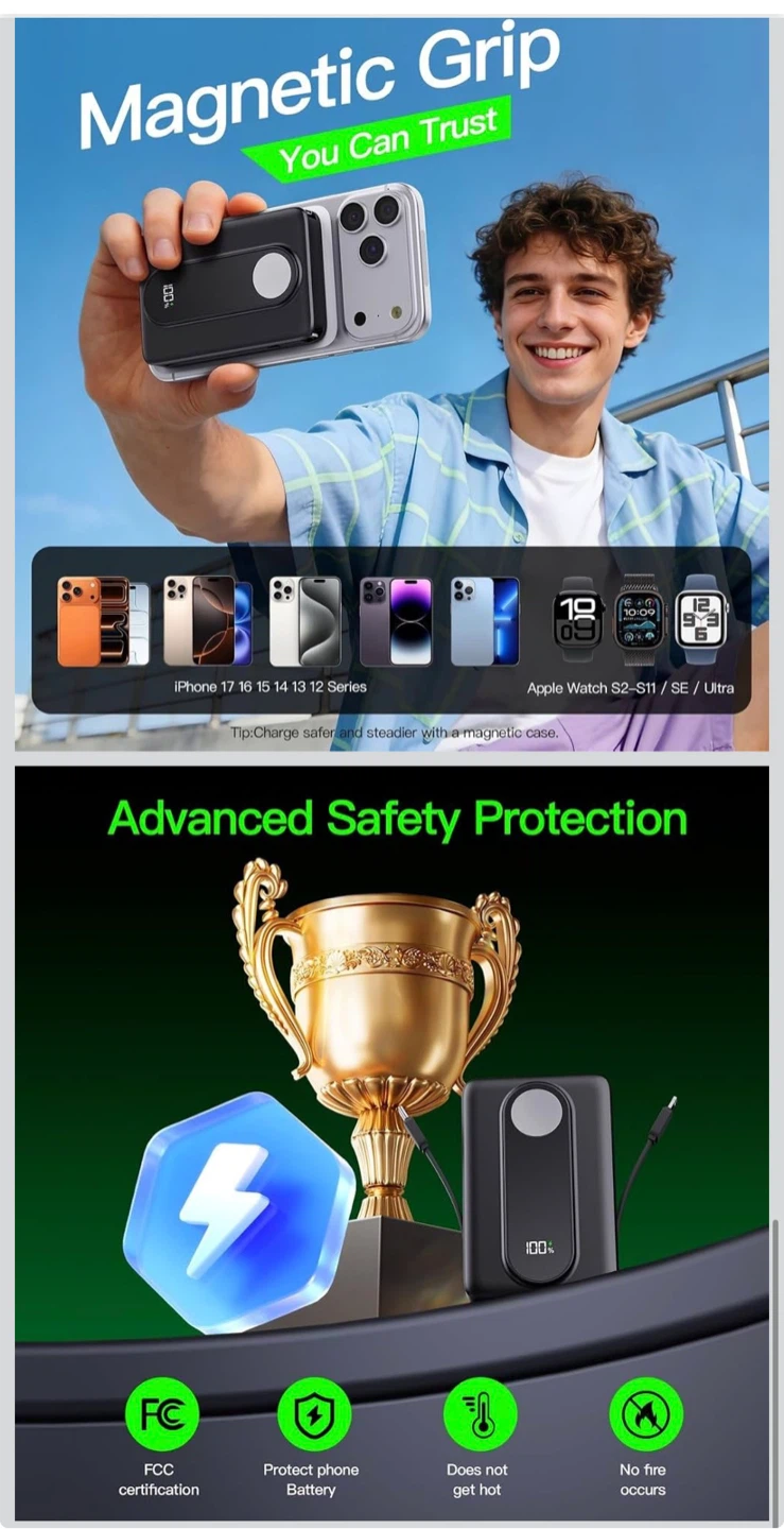 10,000mAh Magnetic Portable Charger - photo 5