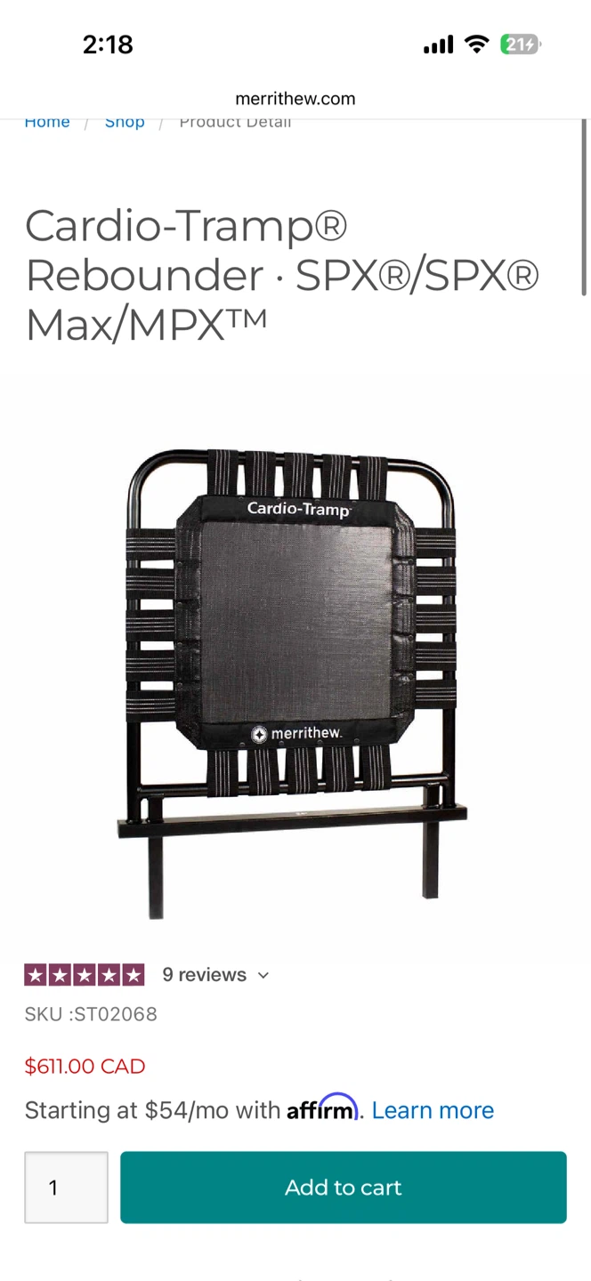 Merrithew Cardio-Tramp for SPX Max 22” - photo 2