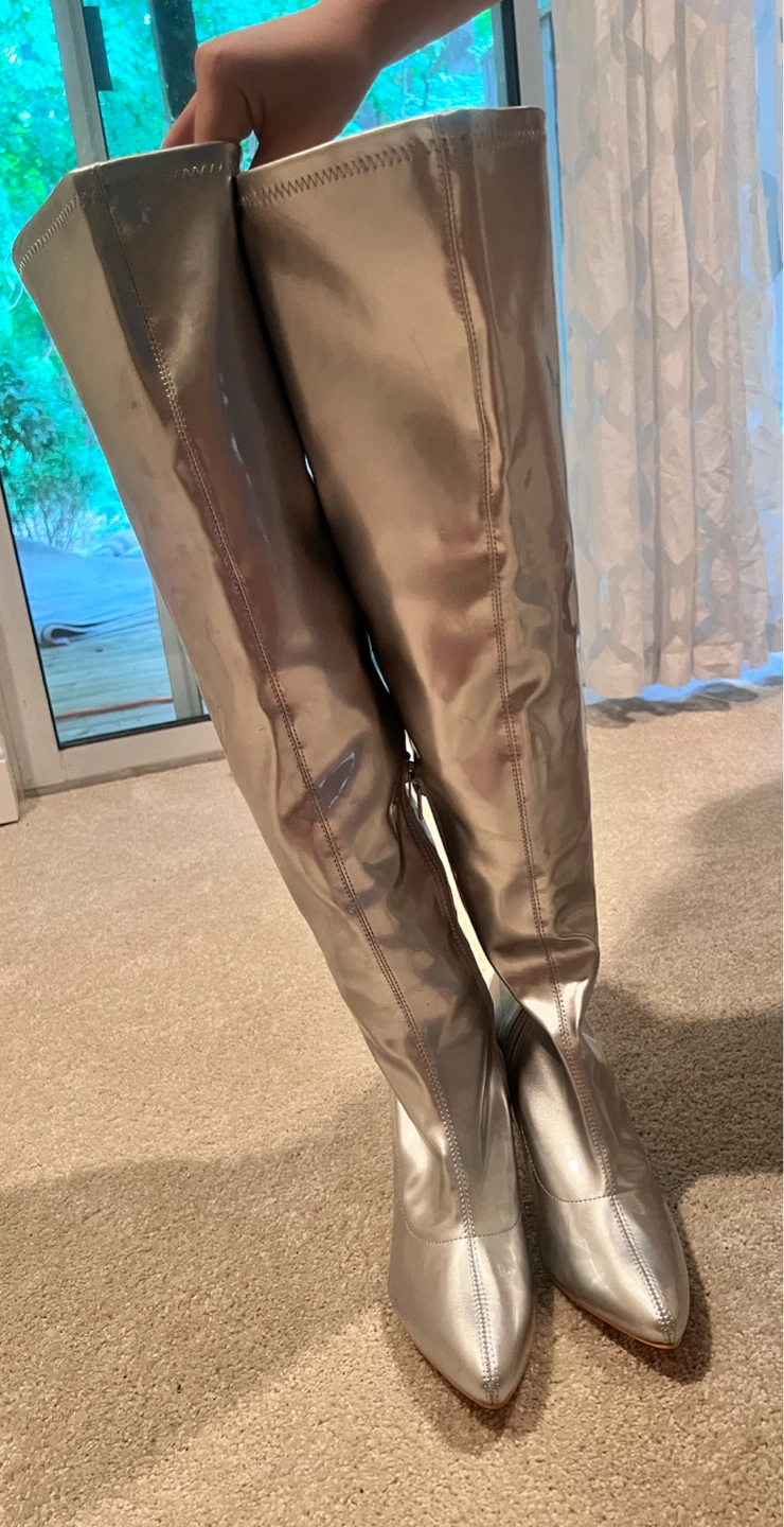 Silver Over-the-Knee Boots - photo 2