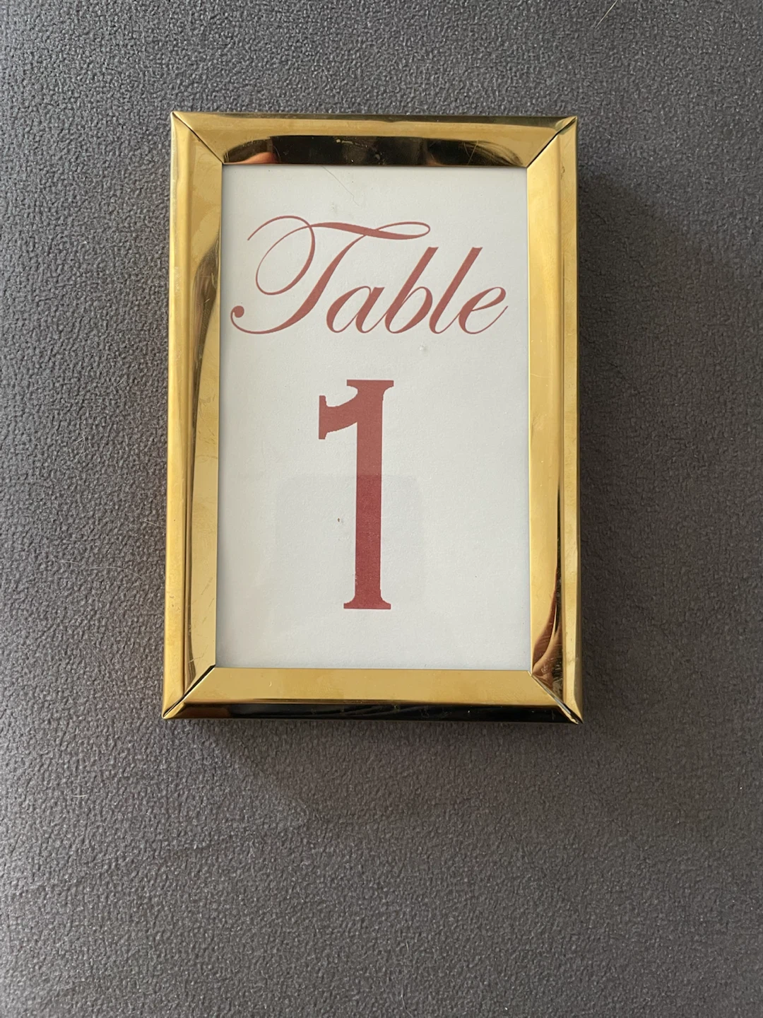 Gold Table Number Frames