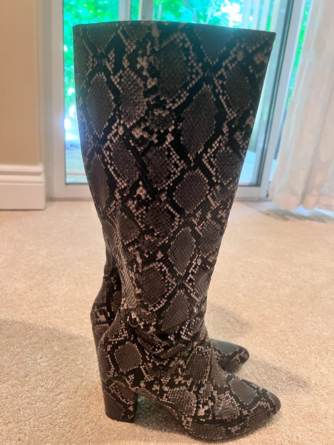 Snake Print Knee High Boots - photo 2