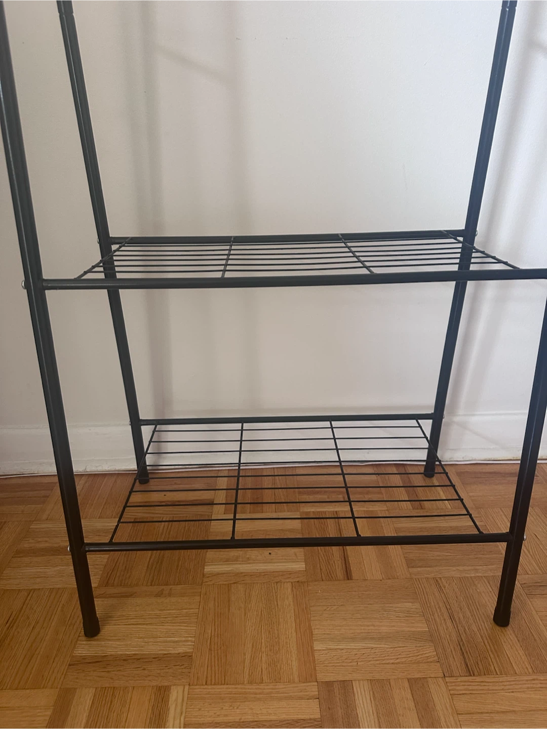 Black Metal Clothing Rack with Shelves - photo 2