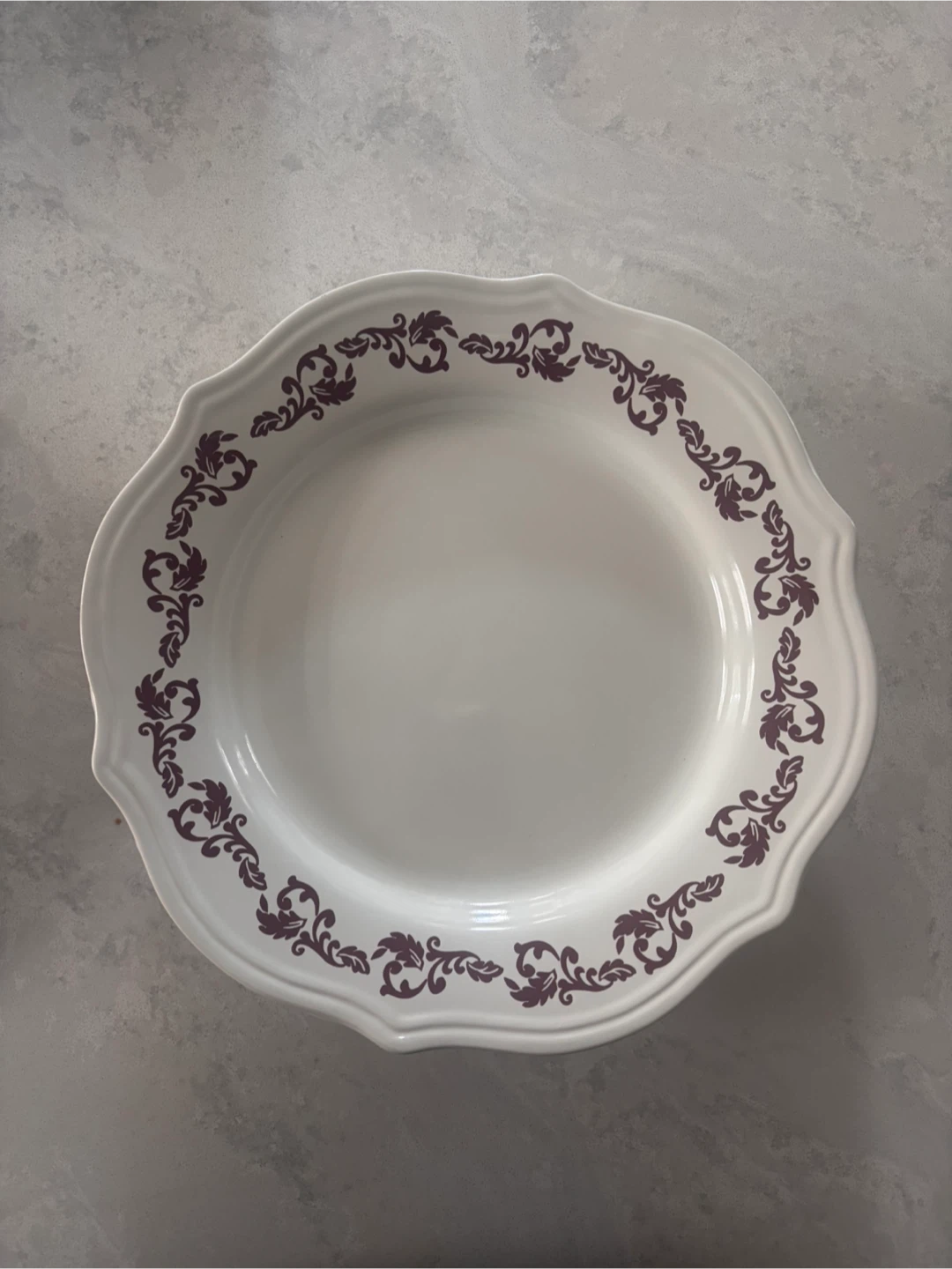 White Floral Stoneware Dinner Plate (set of 4)
