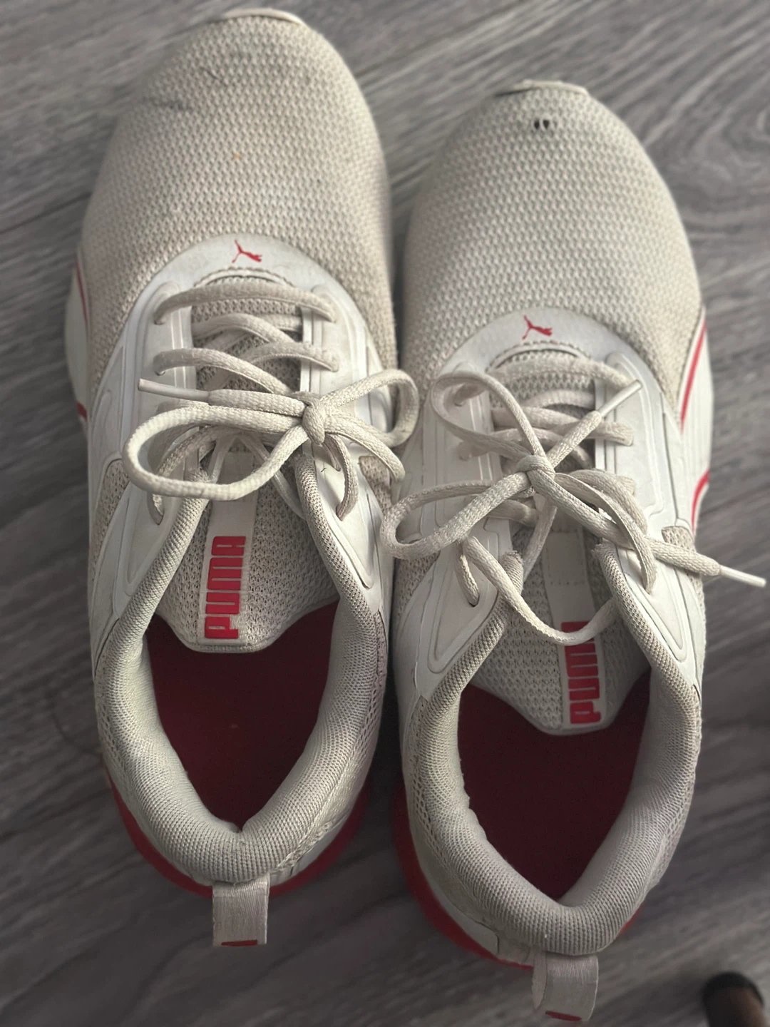 Puma White and Red Sneakers