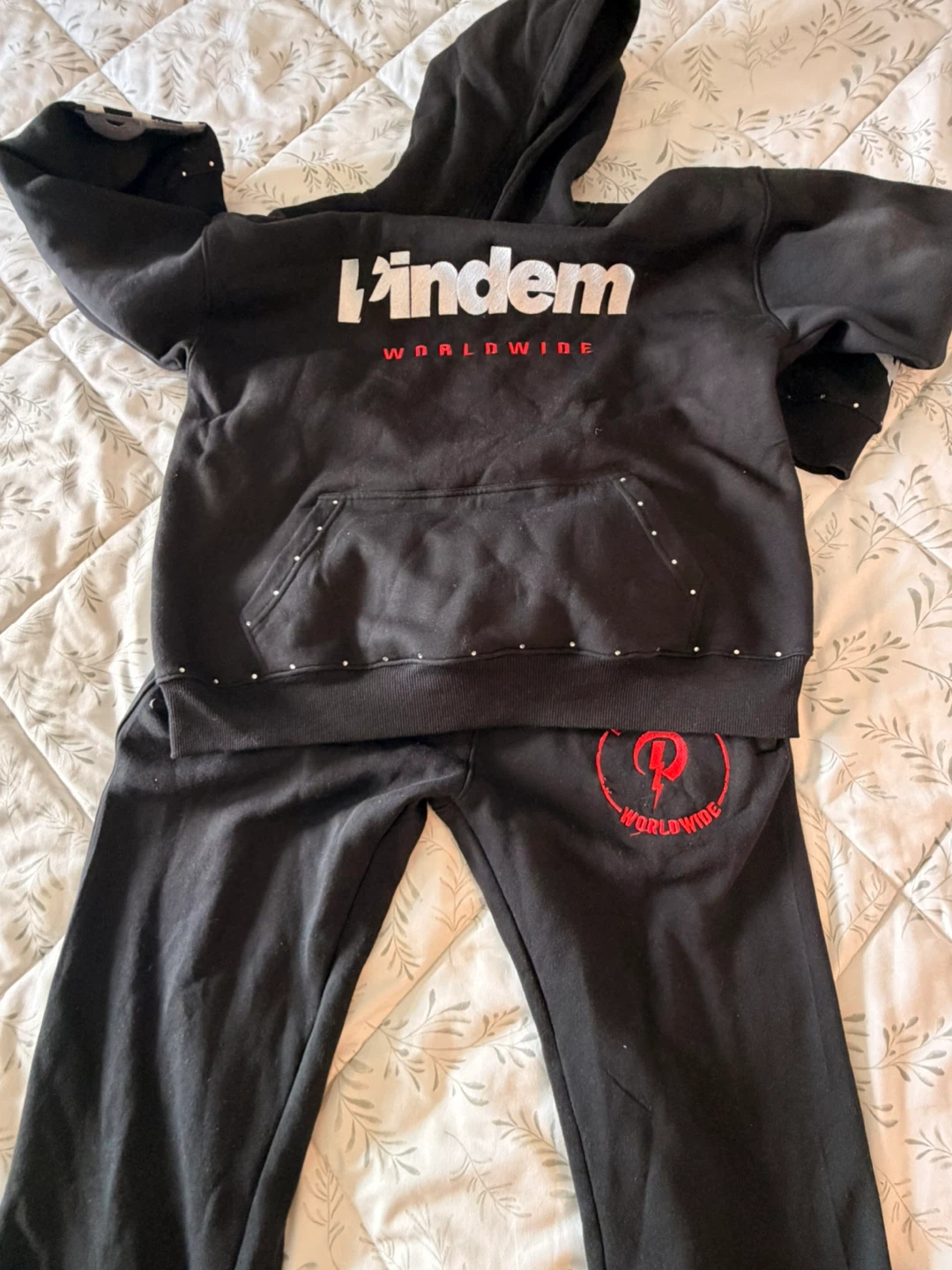 Pindem Worldwide Black Hoodie and Pants Set - photo 3