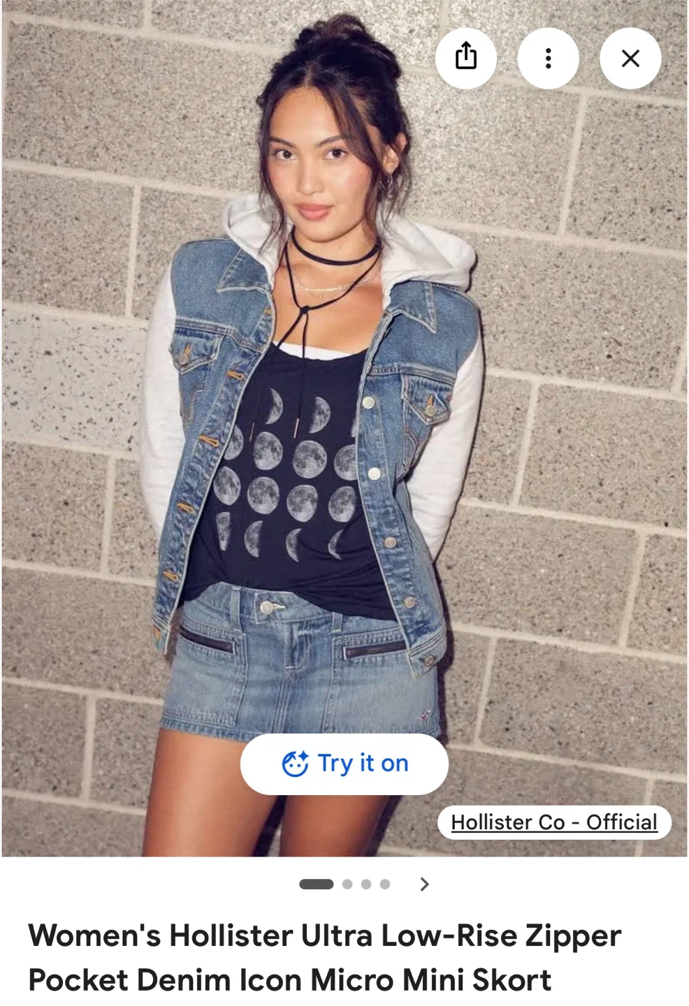 Hollister Ultra Low-Rise Denim Skort