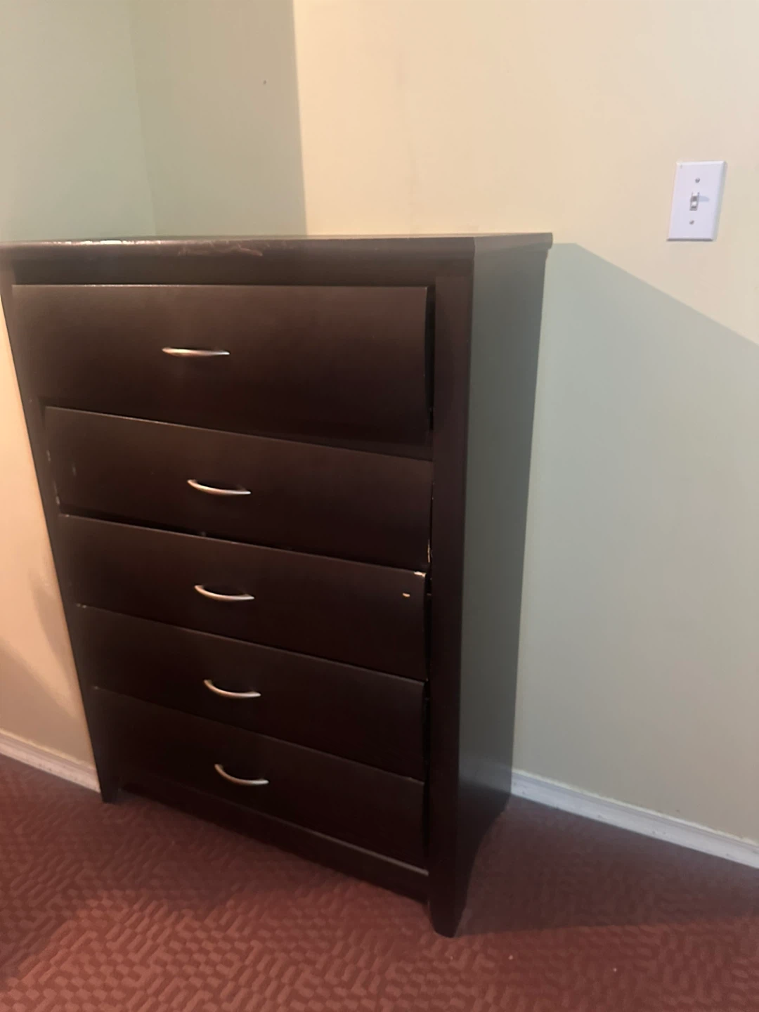 Dark Brown 5-Drawer Dresser - photo 2