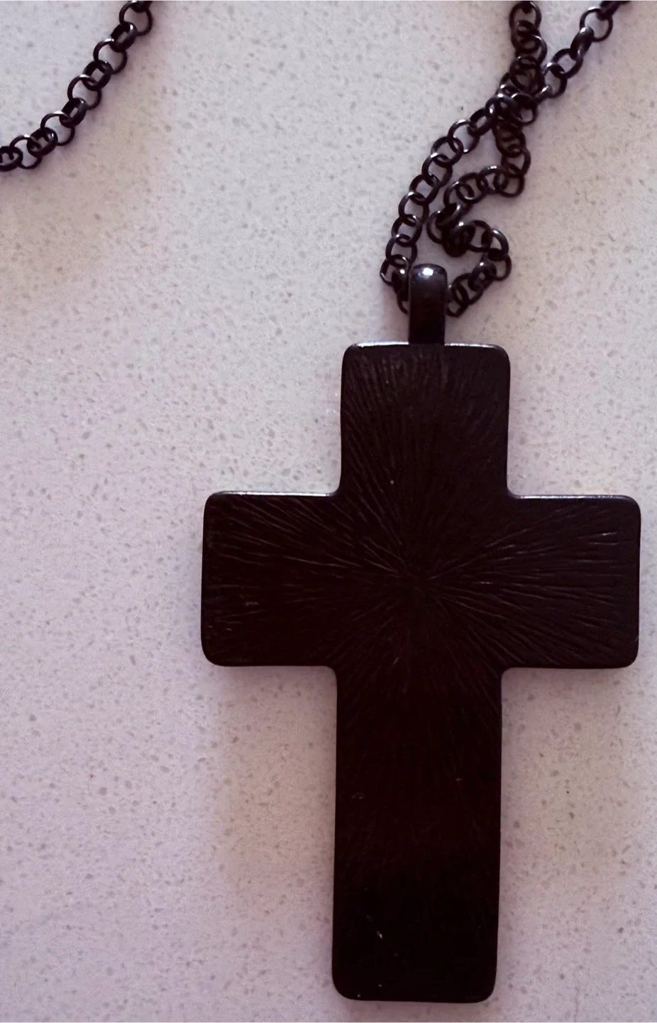 Textured LONG CHAINED • Necklace LEOPARD Print CROSS - photo 3