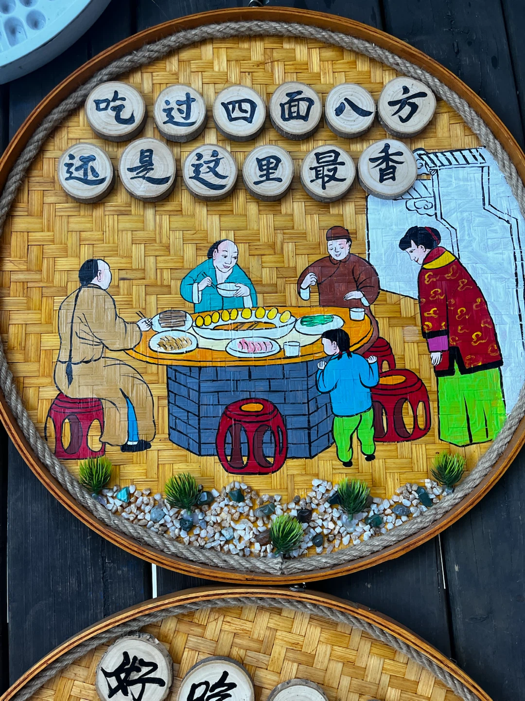 Decorative Hand-Painted Bamboo Wall Trays - photo 4