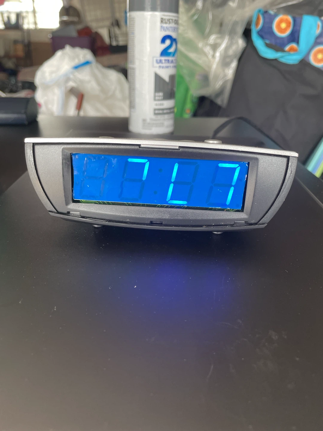 Digital Alarm Clock with Blue LED Display - photo 3