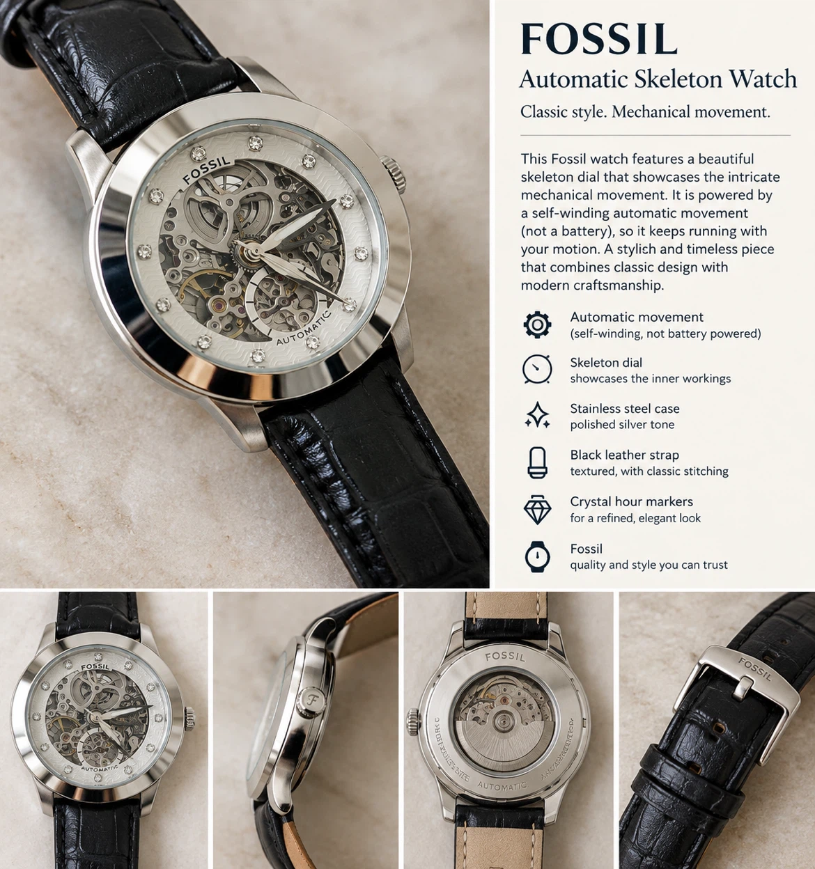 Fossil Watch, automatic, flawless condition