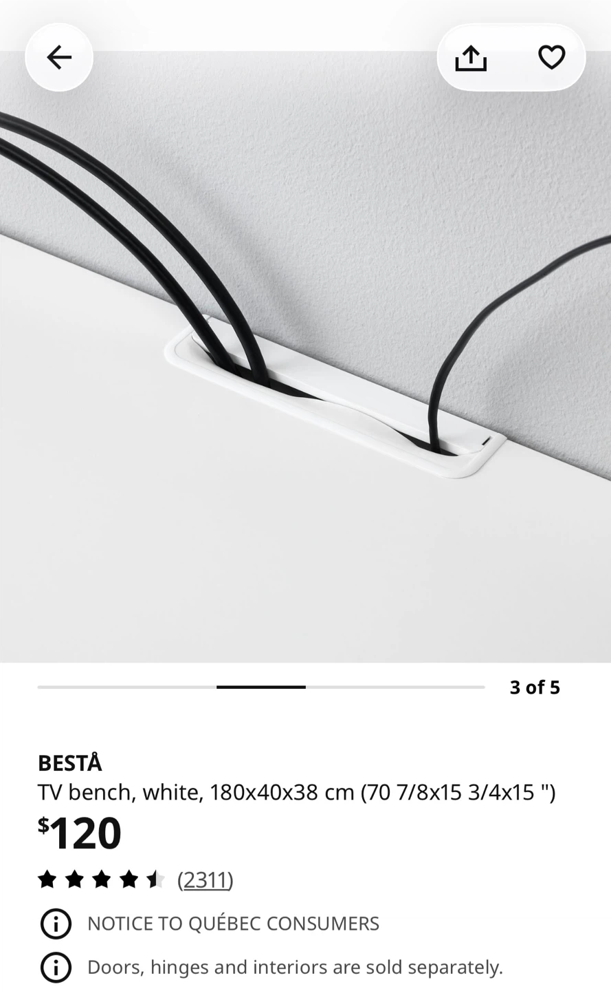 Moving Sale‼️IKEA BESTA TV Bench White - photo 5