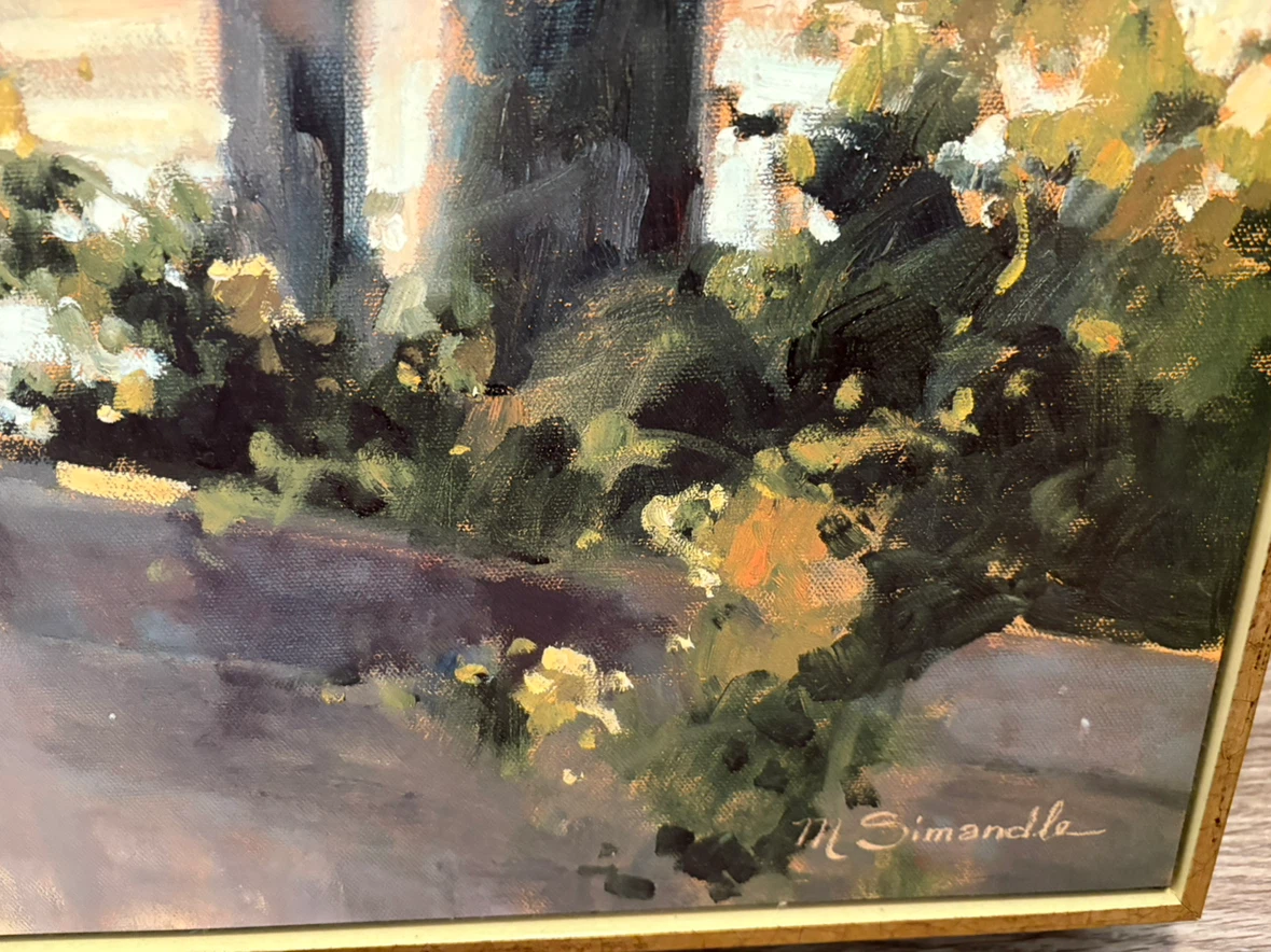 M. Simandle Framed Paris Landscape Oil Painting - photo 3