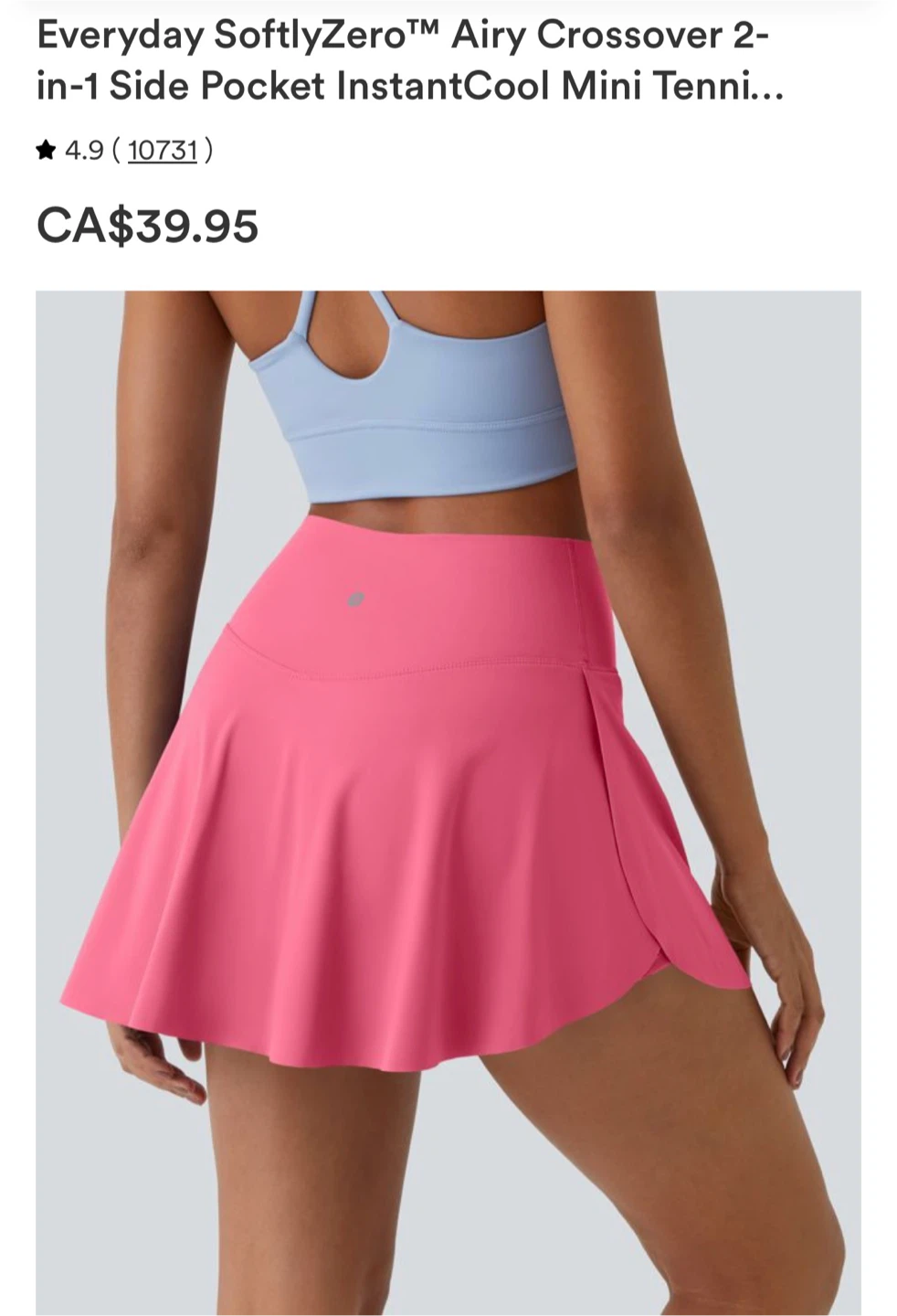Halara Crossover Tennis Skirt - Pink - photo 2