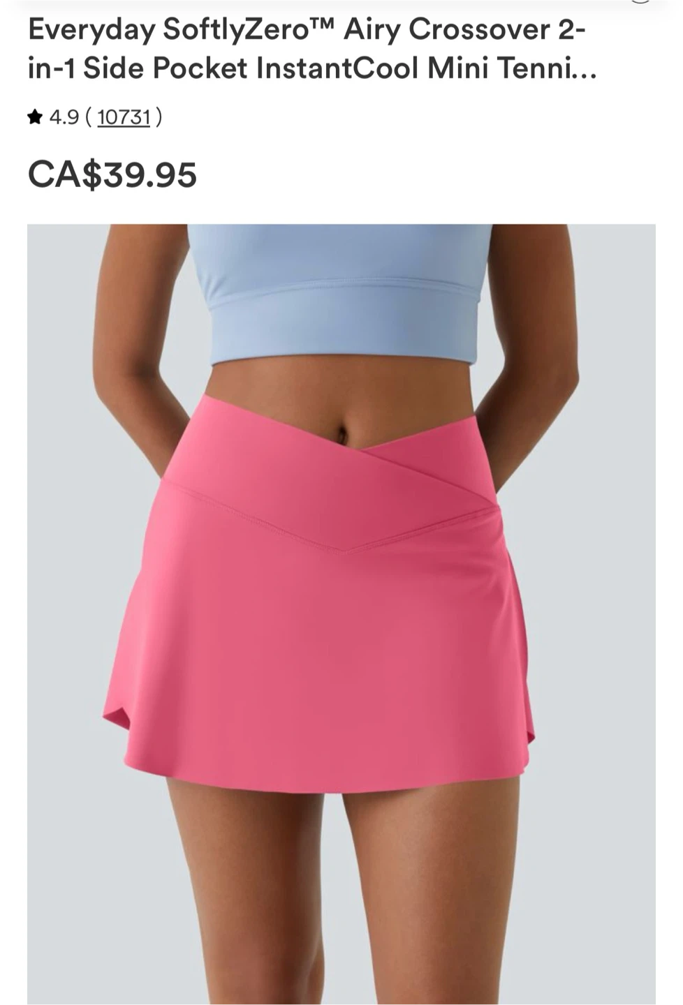 Halara Crossover Tennis Skirt - Pink - photo 3