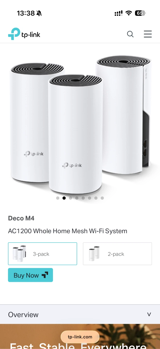 NIB TP-Link Deco M4 AC1200 Whole Home Mesh Wi-Fi System - photo 2