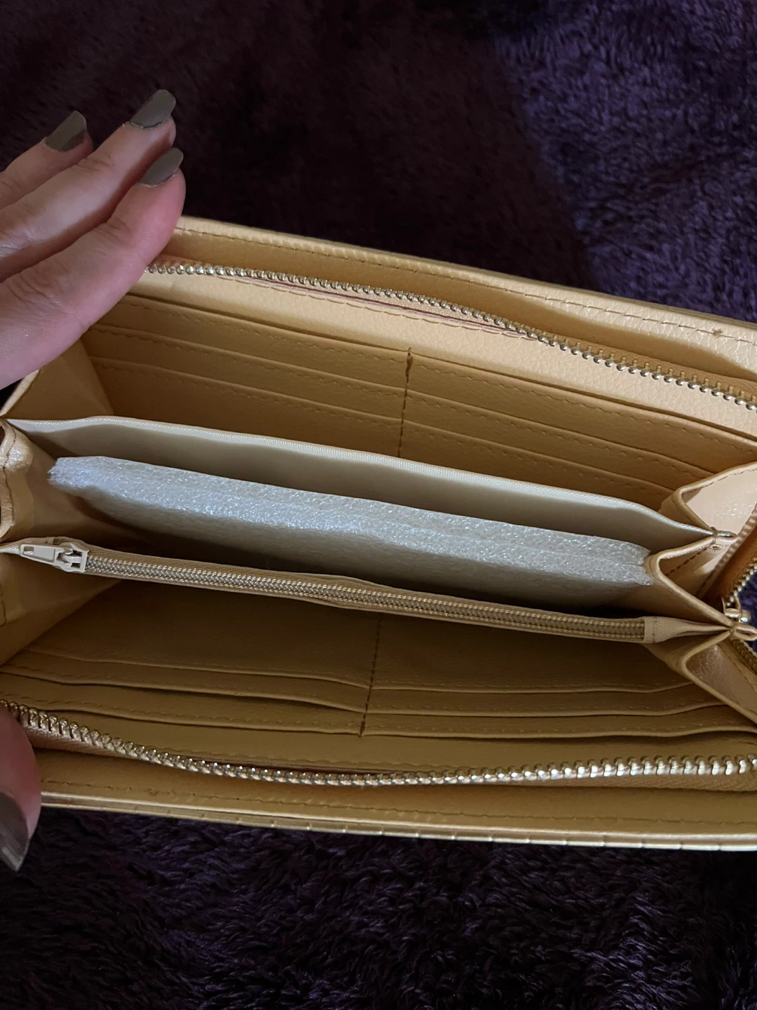 Gold Grid Texture Wristlet Wallet - photo 3
