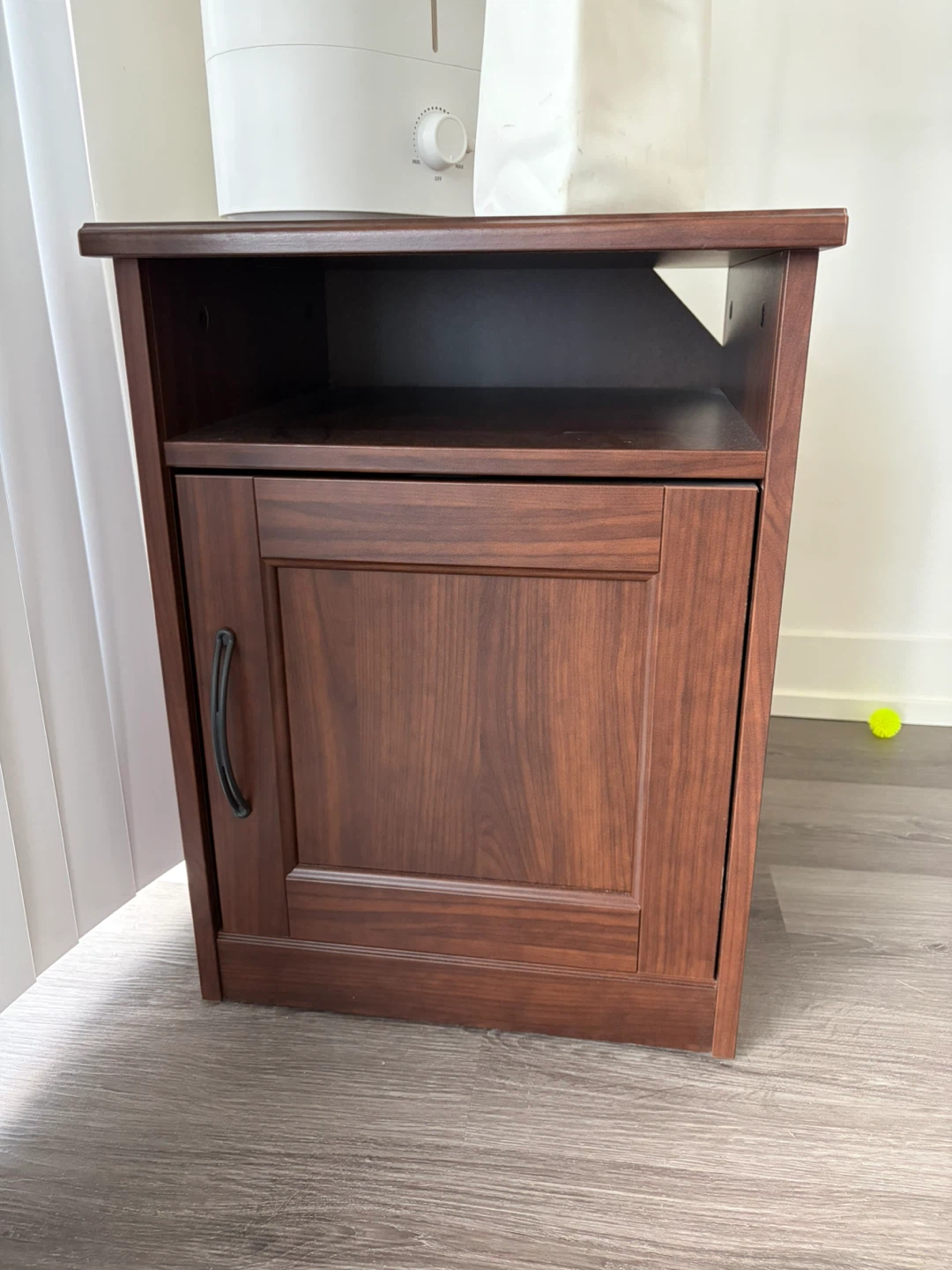 Dark Wood End Table with Storage Cabinet