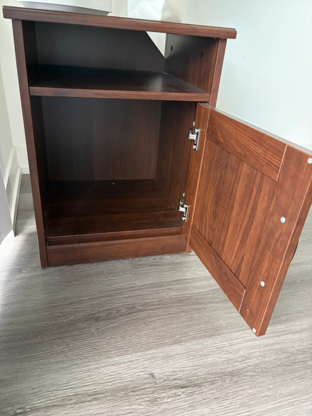 Dark Wood End Table with Storage Cabinet - photo 2