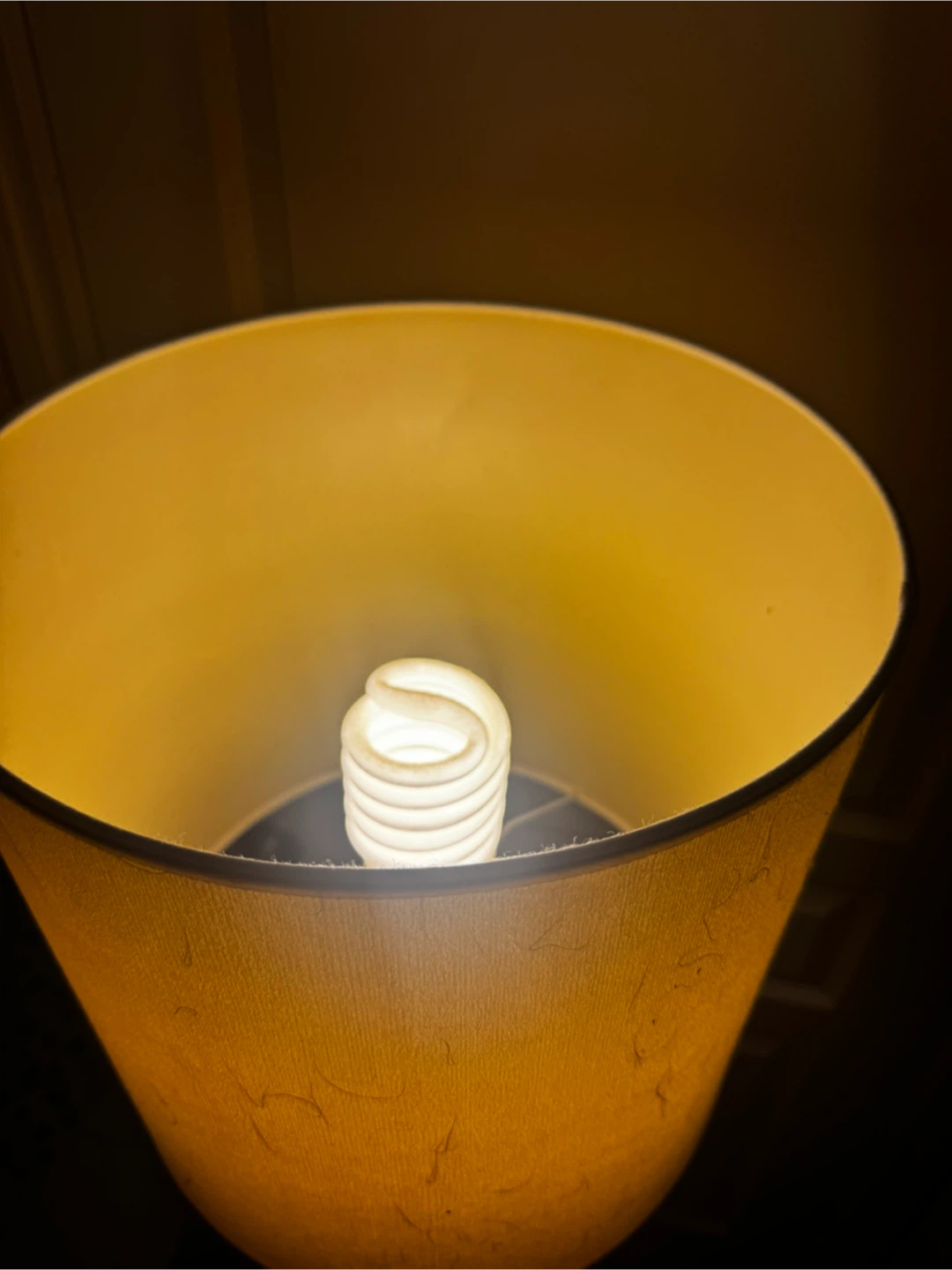 Tall floor lamp with yellow textured shade - photo 2