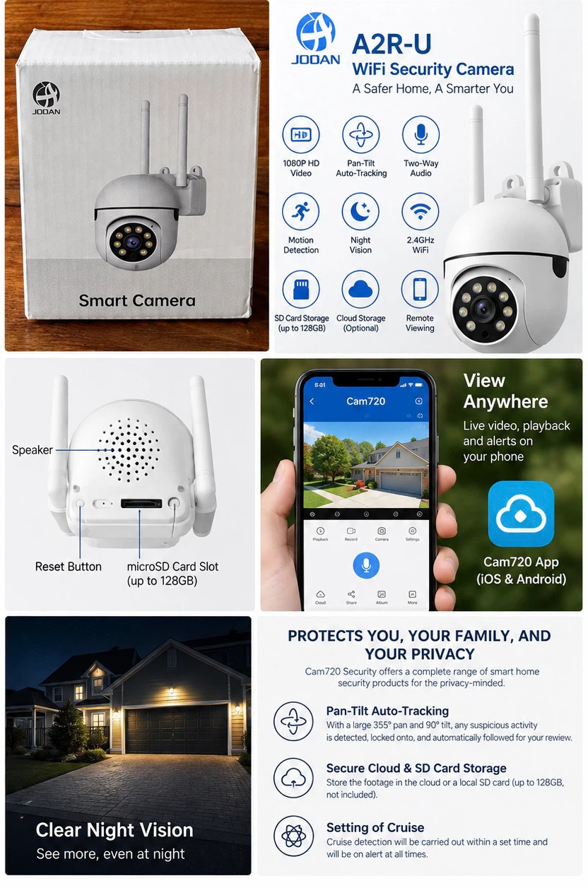 JOOAN A2R-U WiFi Security Camera Auto Tracking Night Vision