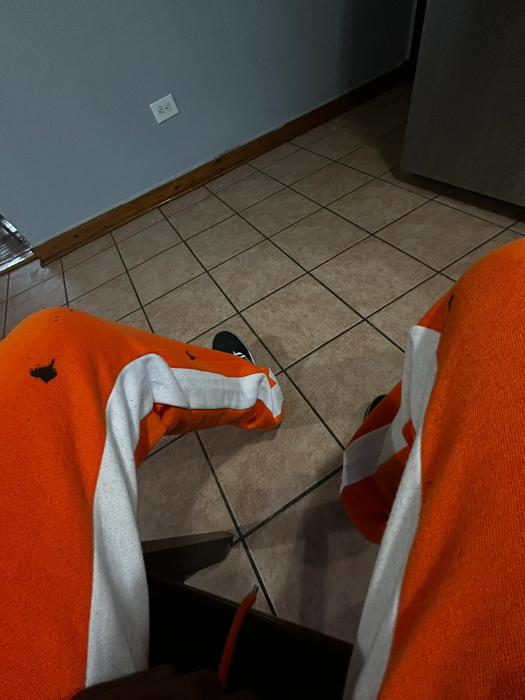 Orange and White Striped Sweatpants