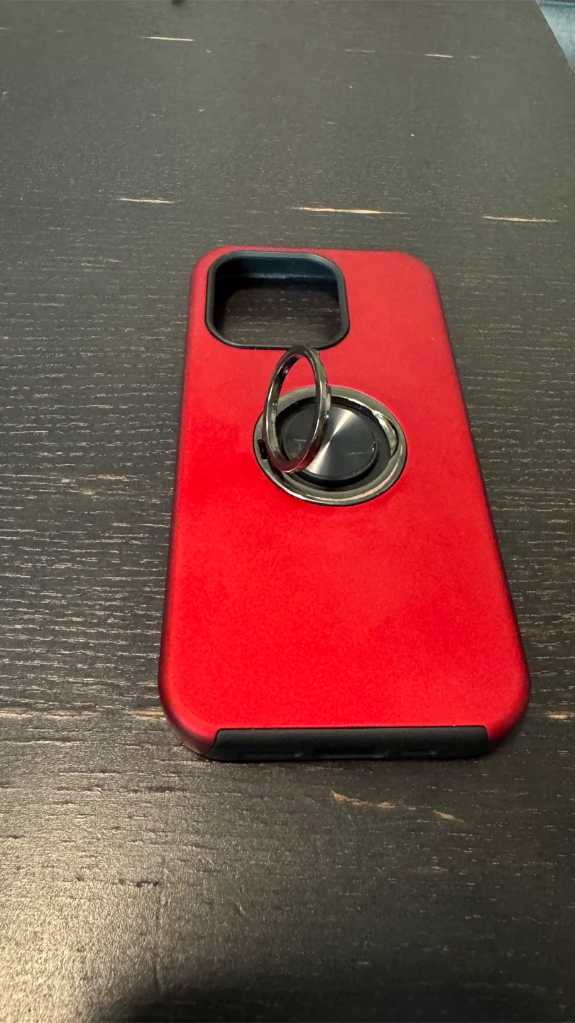 Red protective phone case with ring holder - photo 3
