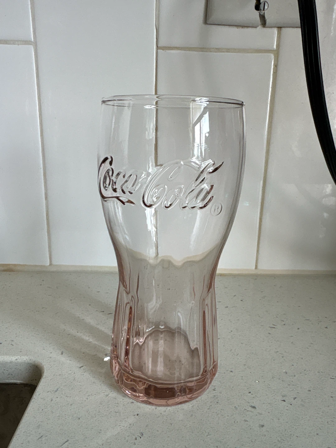 Coca-Cola Embossed Glass Cup