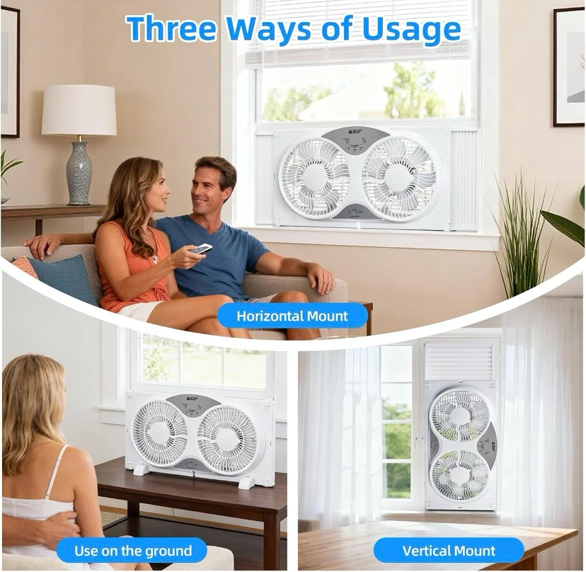 New BEYOND BREEZE Window Fan Reversible Airflow, 9" - photo 3