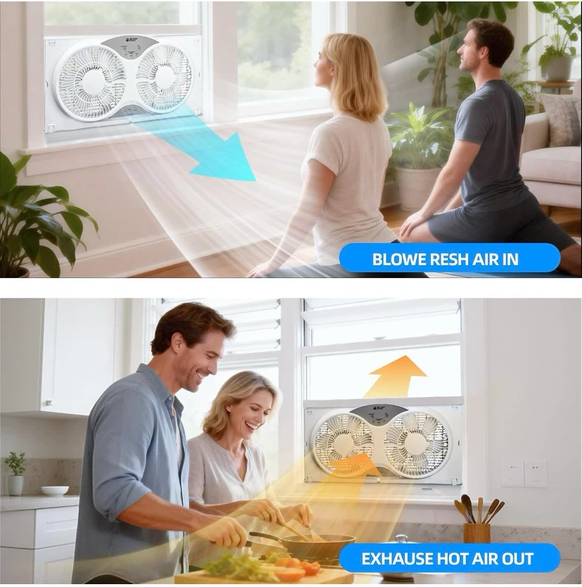 New BEYOND BREEZE Window Fan Reversible Airflow, 9" - photo 5