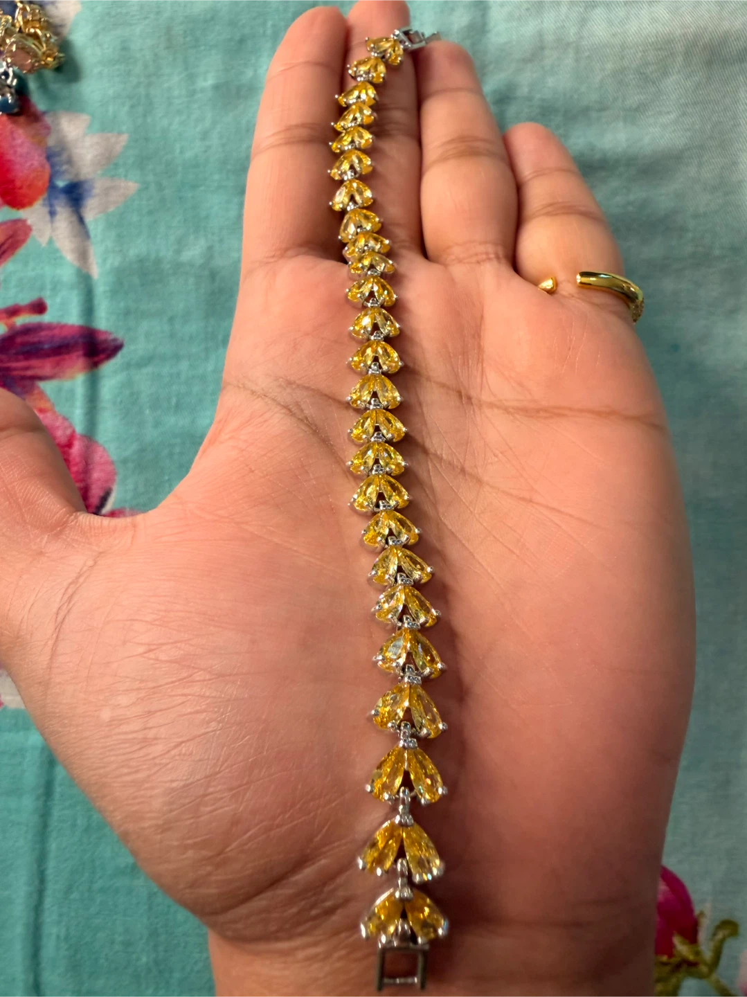 Yellow Gemstone Link Bracelet