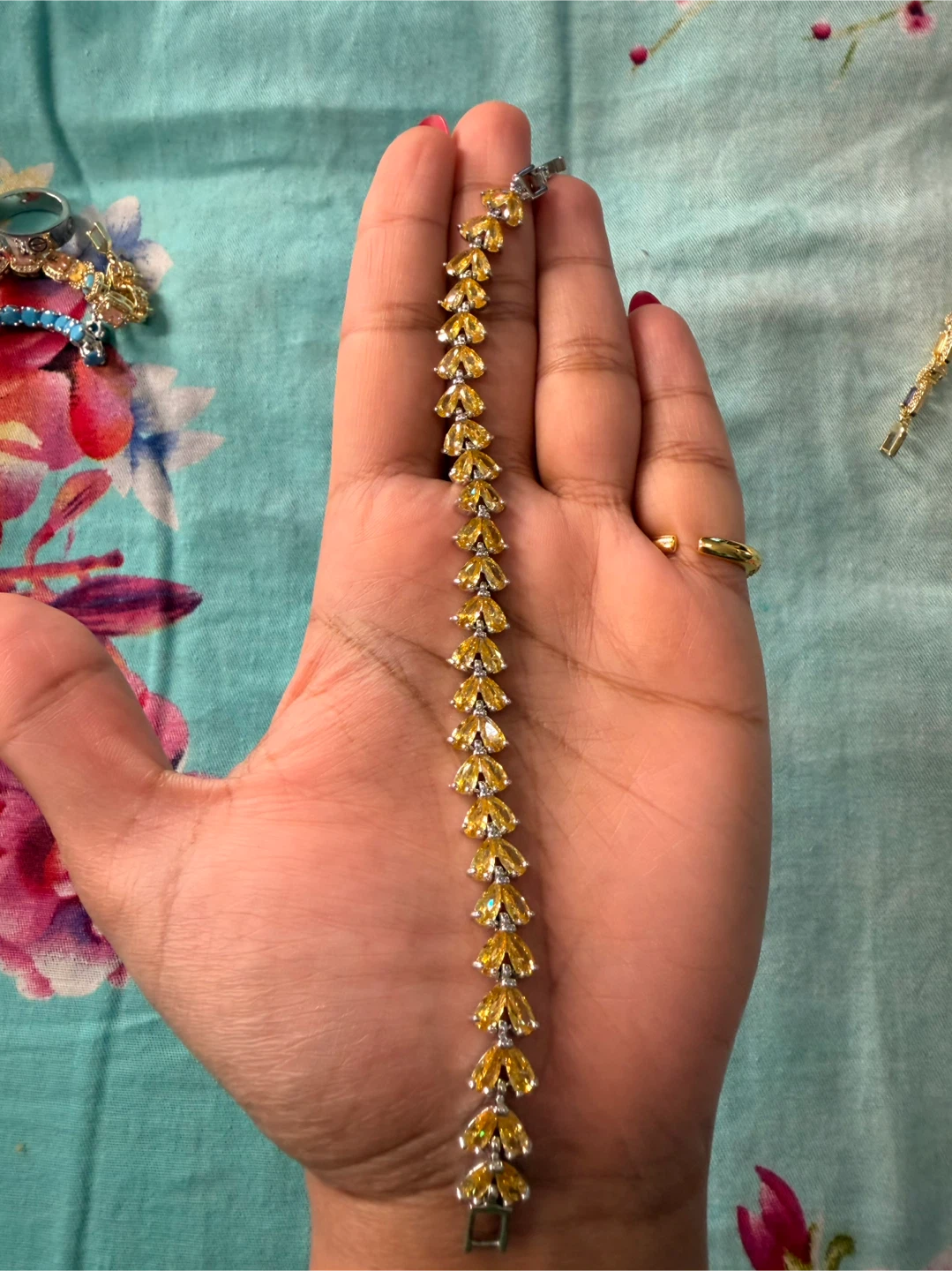 Yellow Gemstone Link Bracelet - photo 2