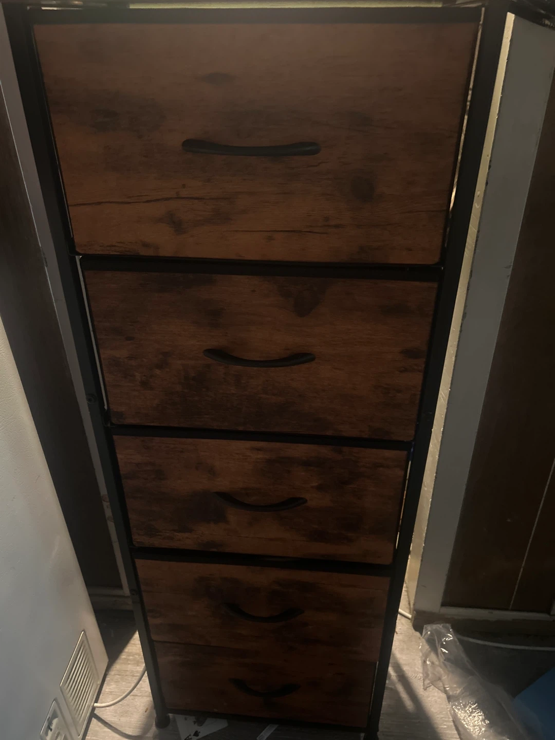 Rustic Industrial 4-Drawer Storage Tower