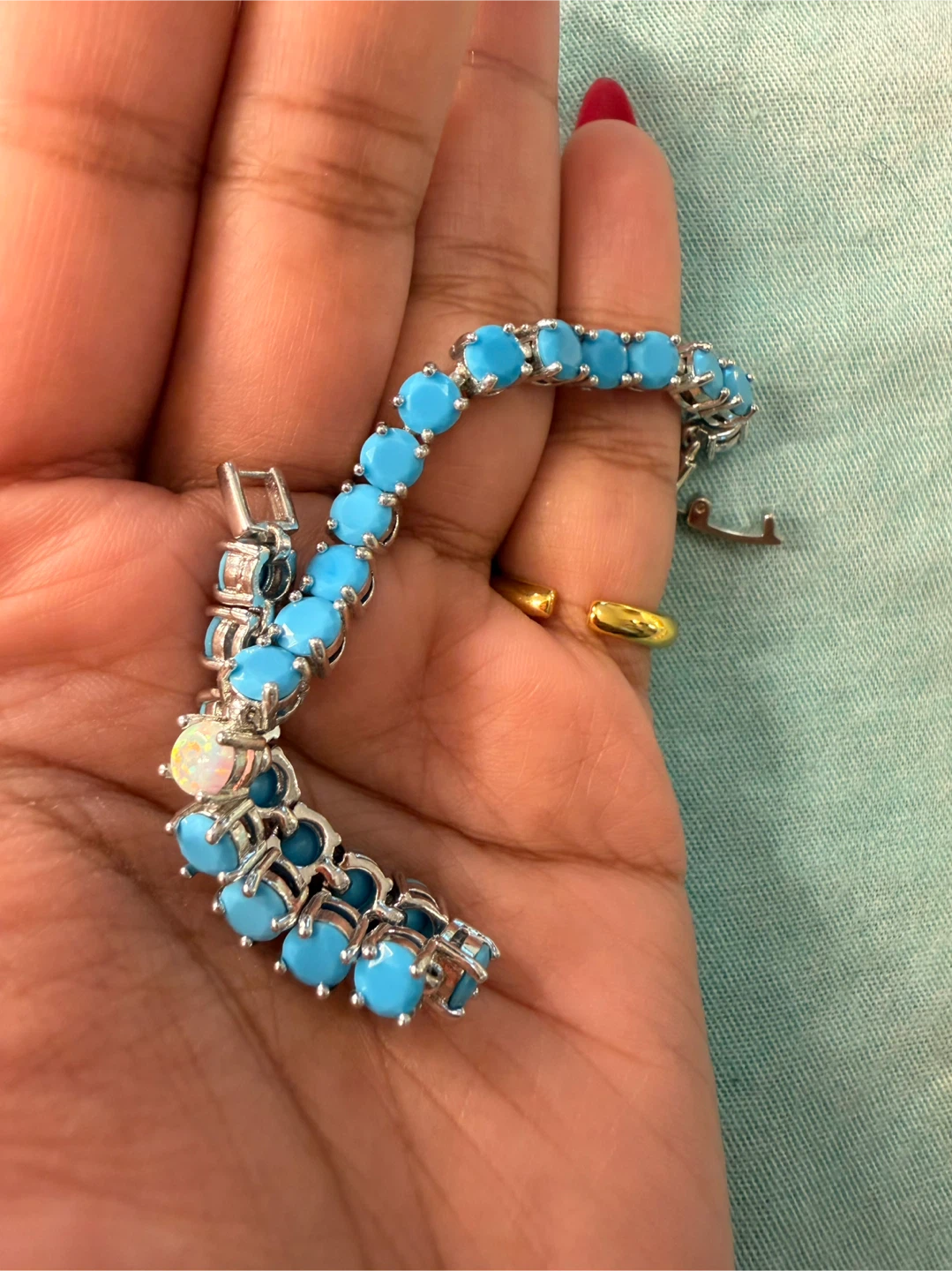 Turquoise Stone Tennis Bracelet - photo 2