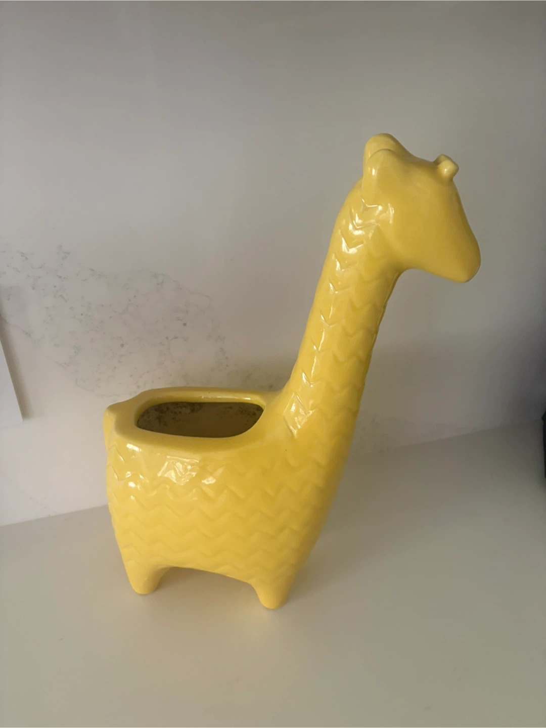 Yellow Giraffe Ceramic Planter
