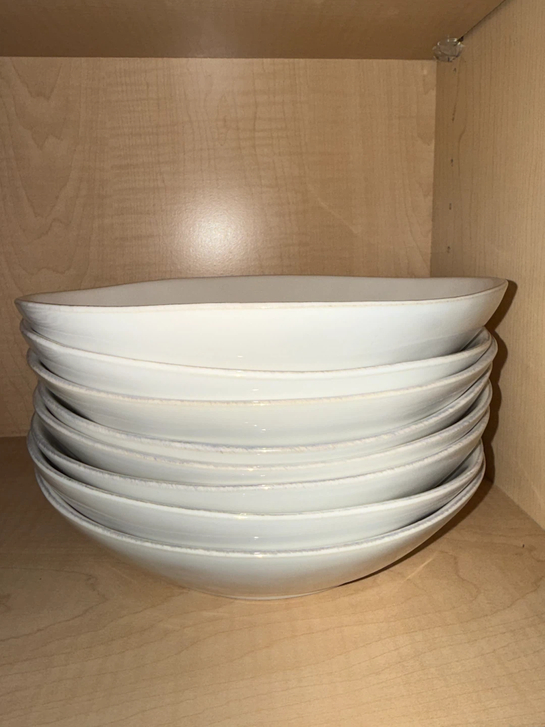 Crate & Barrel Marin White Stoneware Low Bowl