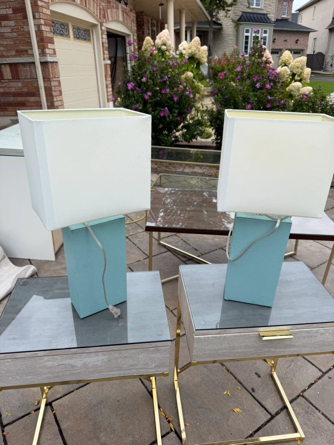 Set of Two Blue Table Lamps - photo 2