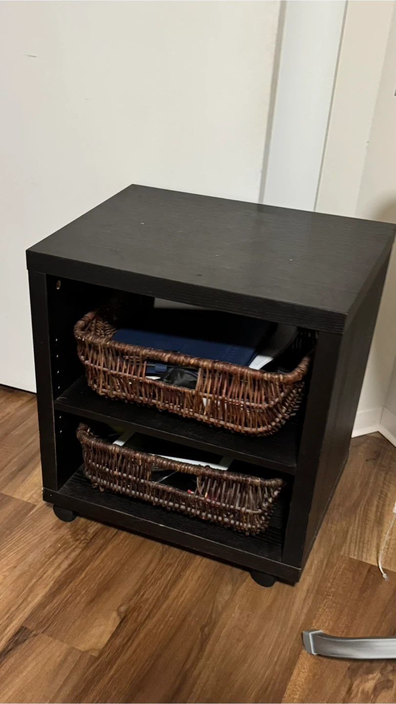 Ikea side table with two baskets