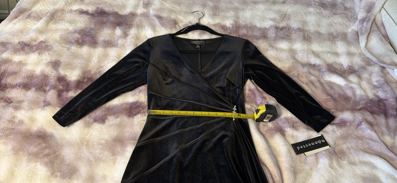 New Connected Petite Black Velvet Dress-S(petite) - photo 2