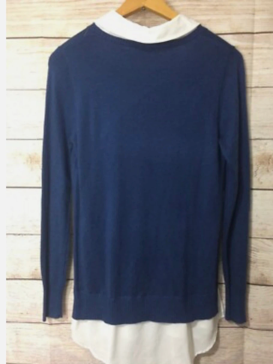 FYLO Navy Blue Layered Look Sweater - photo 3