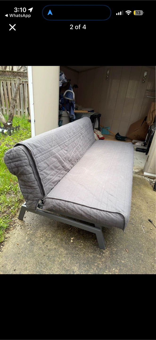Grey Futon Sofa Bed - photo 2