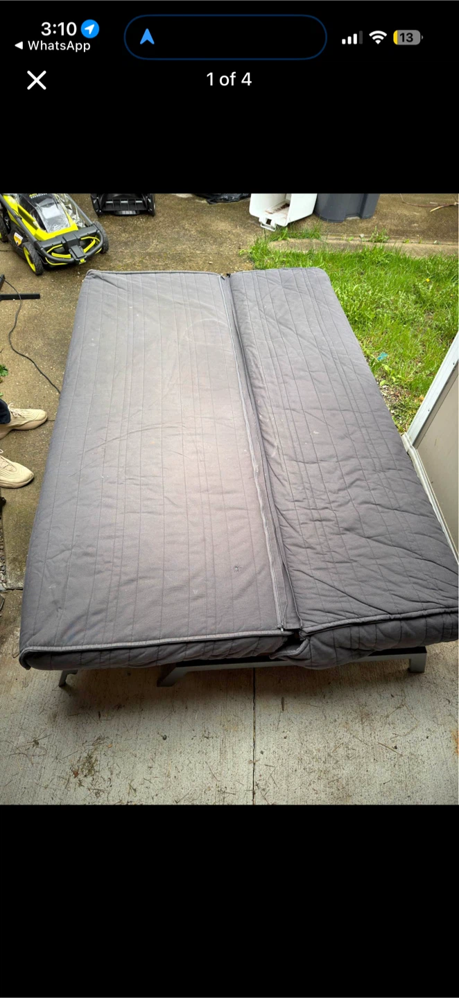 Grey Futon Sofa Bed - photo 3