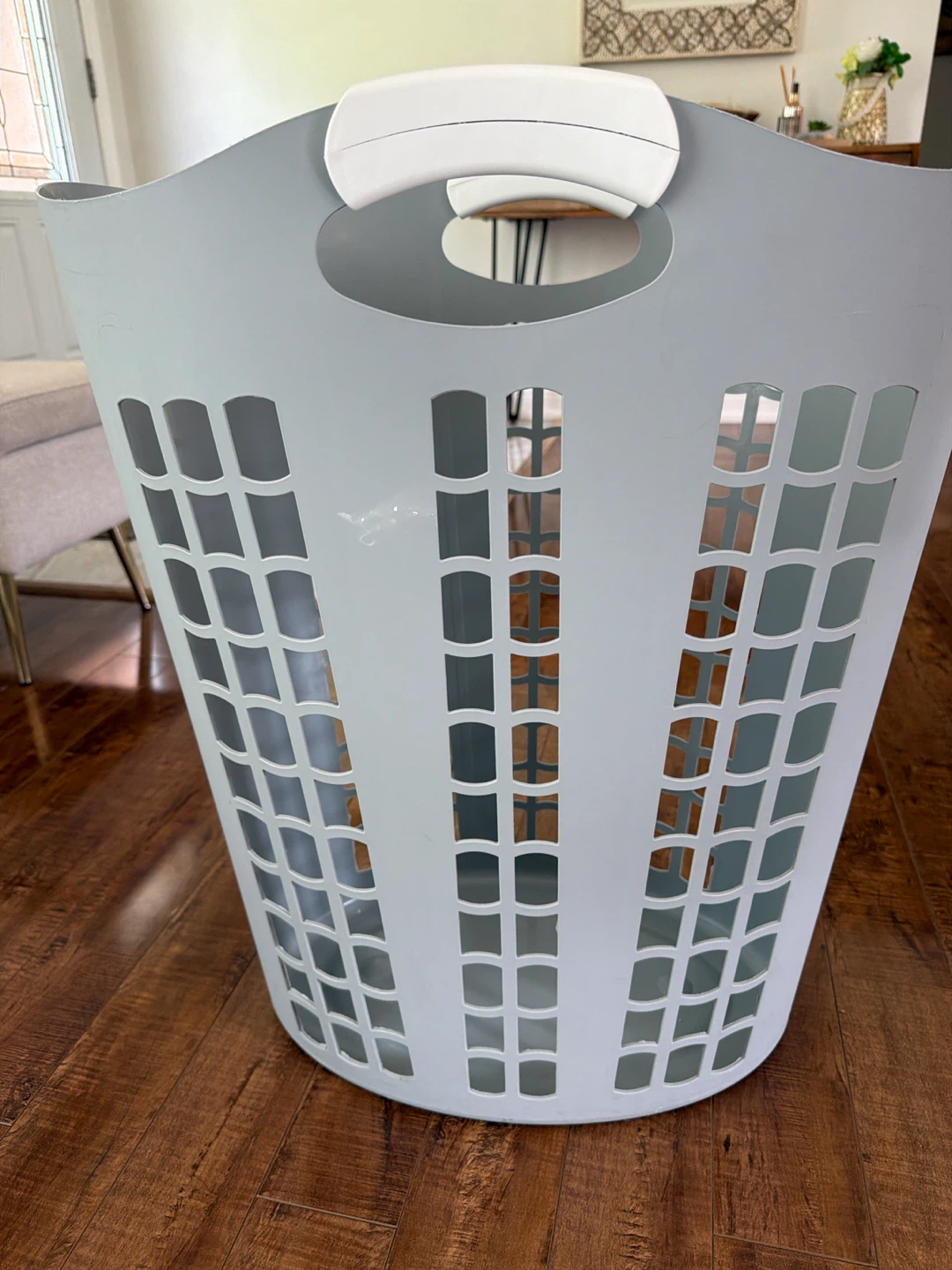 Grey Plastic Laundry Hamper