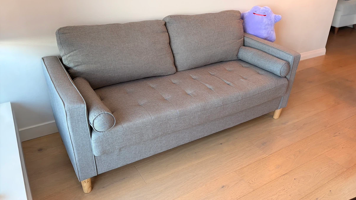 Grey Fabric Loveseat - photo 2