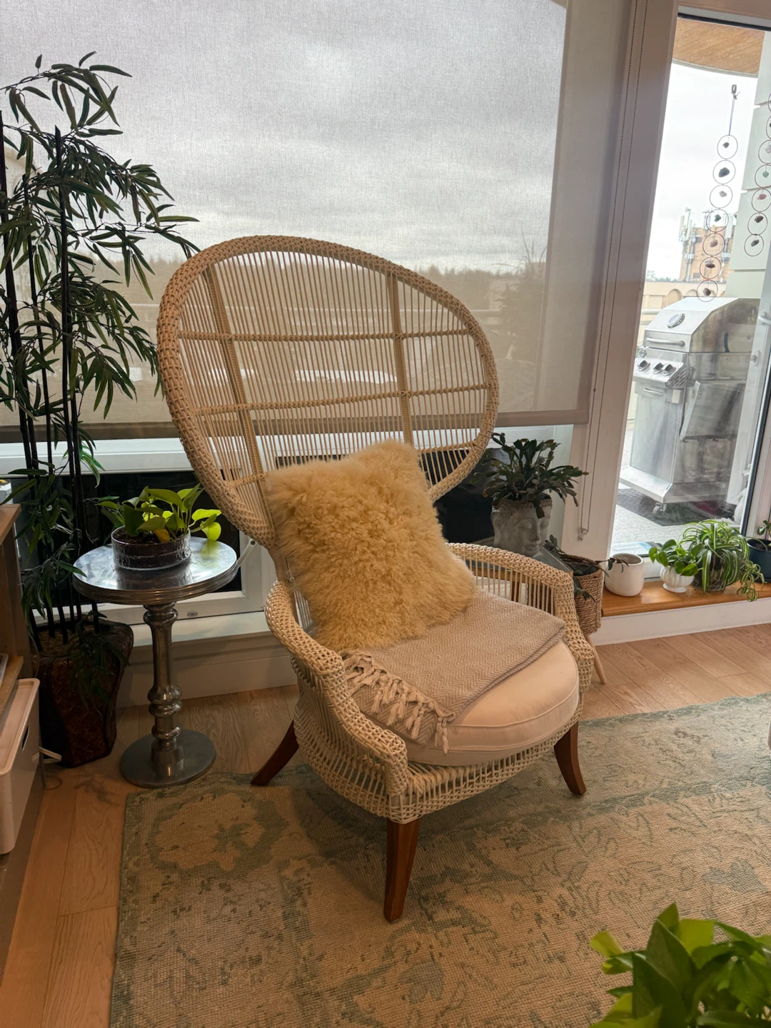 White Wicker Accent Chair