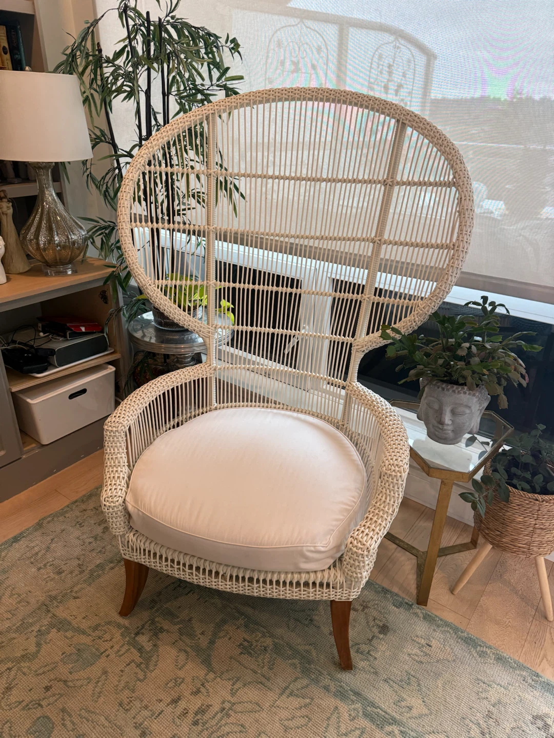 White Wicker Accent Chair - photo 3
