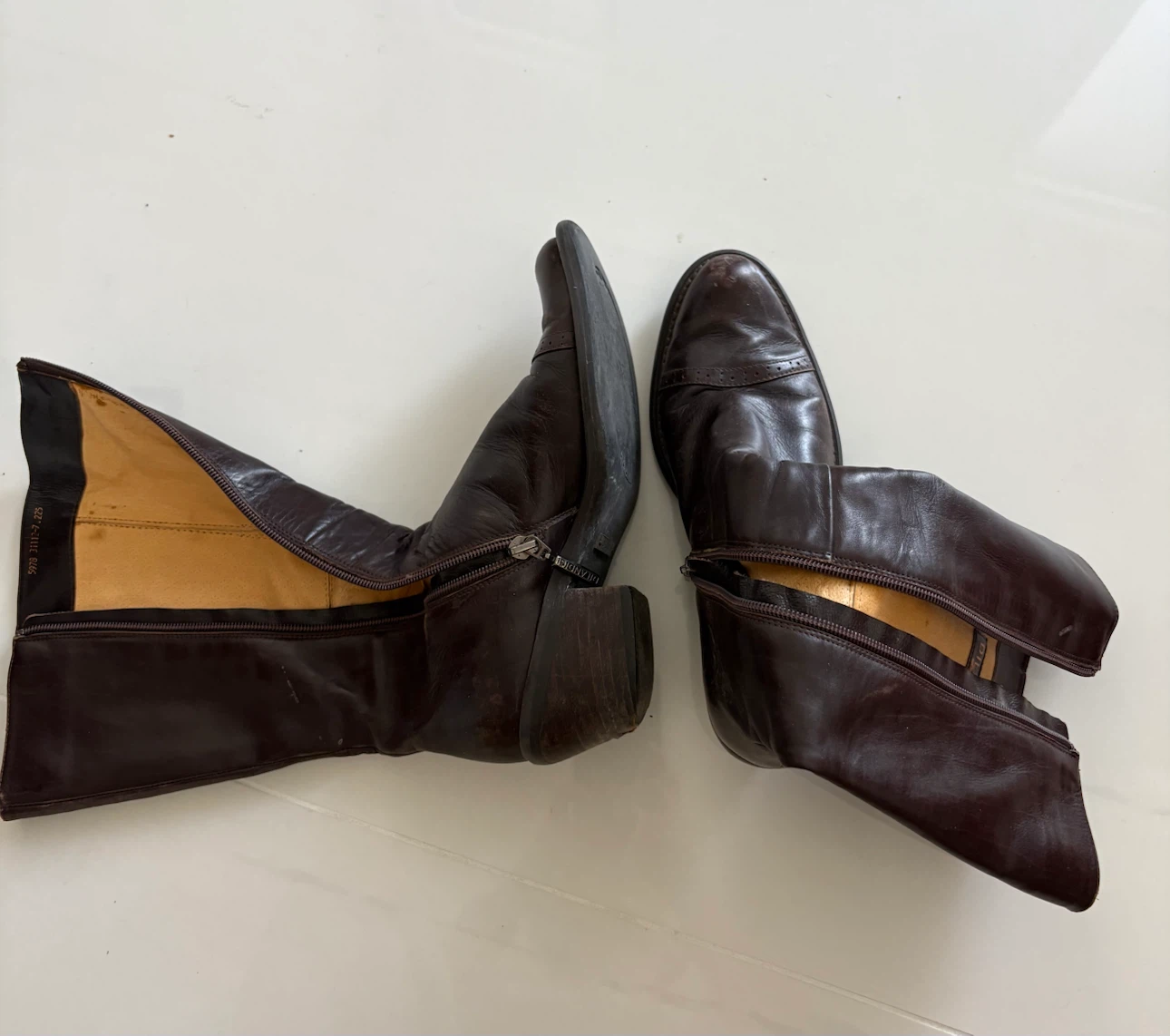 Jil Sander dark brown leather boots