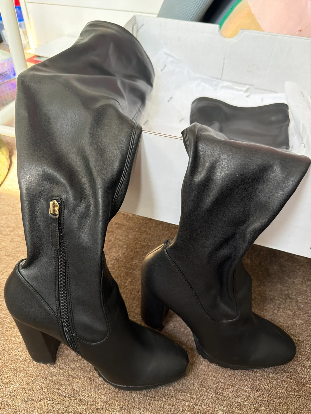 Aldo Cadeisa Black Over-The-Knee Boots
